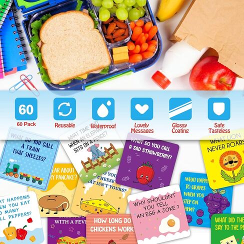 60 حزمة من ملاحظات صندوق الغداء للأطفال، بطاقات نكتة للأولاد والبنات، بطاقات ملاحظات ملهمة، ملاحظات تحفيزية لصندوق الغداء، العودة إلى اللوازم المدرسية in Kuwait