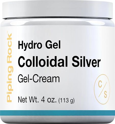Colloidal Silver Gel | 4 oz | for Skin | Hydro Cream | Non GMO, Gluten Free | by Piping Rock in Saudi Arabia