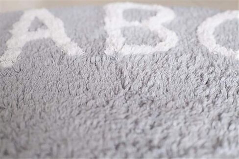 ABC Nursery Rugs Round Kids Rug Circle Alphabet Rug Kids Play Mat for Infants Boys Girls Soft Cotton Carpet Educational Area Rug 47inch (Gray) in Kuwait