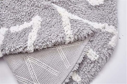 ABC Nursery Rugs Round Kids Rug Circle Alphabet Rug Kids Play Mat for Infants Boys Girls Soft Cotton Carpet Educational Area Rug 47inch (Gray) in Kuwait