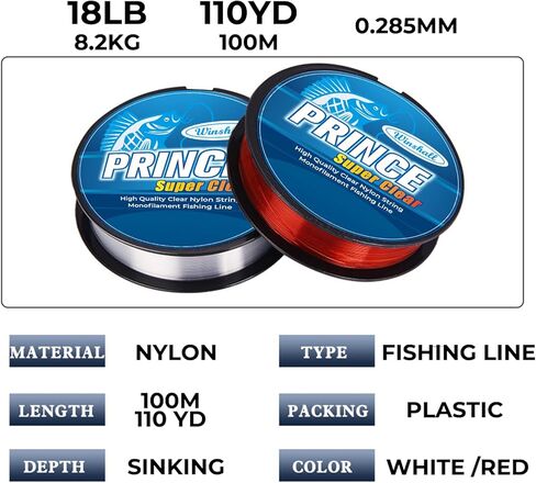Winshall 100 متر خيط صنارة الصيد سلسلة من النايلون الحبل واضح الفلوروكربون سلك صيد أحادي قوي 1 قطعة in Kuwait
