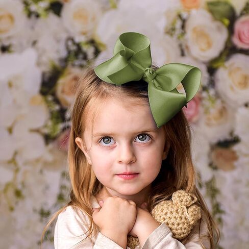 Ayesha Big Hair Bows for Girls 6inch Grosgrain Ribbon Bows Barrettes School Bow Hair Clips Hair Accessories for Toddlers Girls 8 colors in Kuwait