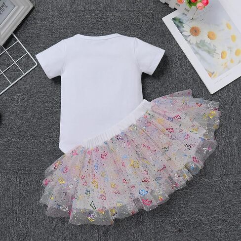 IBTOM CASTLE Baby Girls 1/2 Birthday Cake Smash Outfit Princess Romper +Tutu Skirts +Crown Newborn Photography Clothes Set in Saudi Arabia
