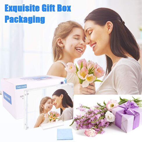 Acrylic 5X7 Clear Acrylic Picture Frames, Magnetic Picture Frames with Gift Box Package, Double Sided Acrylic Photo Frames Stand in Desk or Table, Pack of 2（Bonus Microfiber Cloth + 2 Pack Stand) in Kuwait