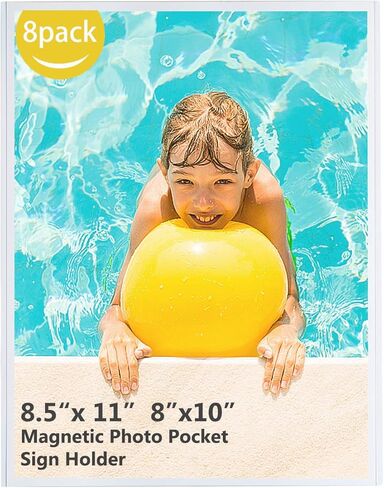إطارات الصور المغناطيسية للثلاجة 8.5x11، 8 عبوات مغناطيس الثلاجة صورة إطار صورة صورة صورة صورة جيب، مثالية لعرض الإطارات، الأعمال الفنية والجداول الزمنية للأطفال in Kuwait