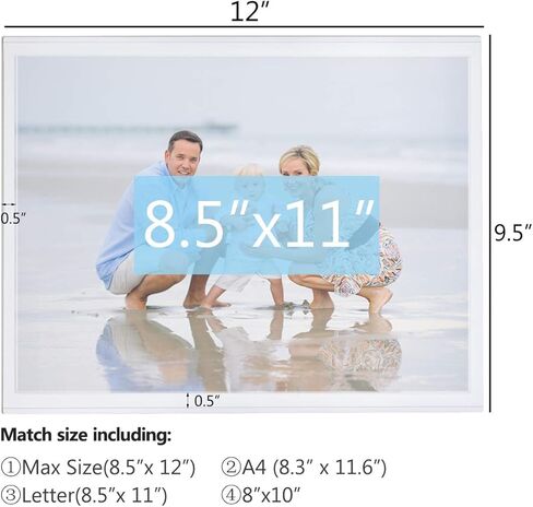 إطارات الصور المغناطيسية للثلاجة 8.5x11، 8 عبوات مغناطيس الثلاجة صورة إطار صورة صورة صورة صورة جيب، مثالية لعرض الإطارات، الأعمال الفنية والجداول الزمنية للأطفال in Kuwait