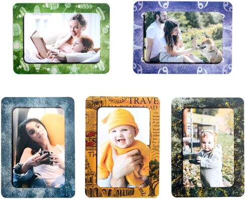 إطارات صور مغناطيسية للثلاجة 4×6، إطار مغناطيسي للصور للثلاجة/الخزانة/المنزل/المكتب/الجدار، ملحقات ديكور الخزانة المغناطيسية، إطار عرض كم الجيب ملصق مغناطيسي للصور (5 عبوات) in Kuwait