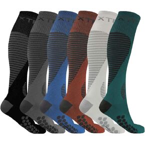Extreme Fit Sport Compression Socks for Men and Women Knee High - Made for Running, Athletics, Pregnancy and Travel - 6 Pair