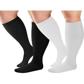 TNNZEET 2 عبوة من الجوارب الضاغطة بمقاس كبير للنساء والرجال، جوارب داعمة للركبة in Kuwait