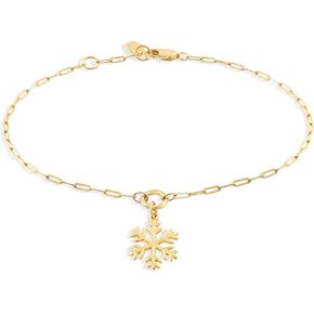 مجموعة أساور مملوءة بالذهب من Jewelry Atelier - سوار متدلي/قلادة مملوء بالذهب الأصفر عيار 14 قيراط مع سلسلة مشبك صلبة للنساء (أحجام وأنماط مختلفة مع تمديد/سلسلة قابلة للتعديل) in Kuwait