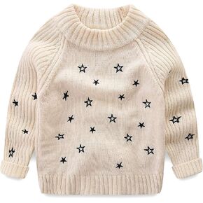 Mud Kingdom Girls Sweater Pullover Crew Neck Warm Embroidered Star Patterns Casual Knitwear in Saudi Arabia