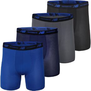 New Balance Men's Mesh 5" No Fly Boxer Brief (4 Pack)