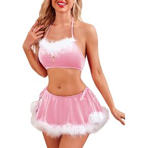 Avidlove Sexy Christmas Lingerie for Women 3 Piece Skirt Lingerie Set in Saudi Arabia