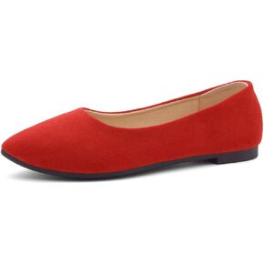 Shoe Land Womens SL-Kathleen Pointed Toe Ballet Casual Slip On Walking Flats Shoes