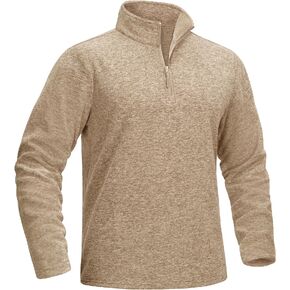 MAGCOMSEN Men's Shirts 1/4 Zip Fleece Pullover Mid-Weight Long Sleeve Sweatshirts Athletic Shirts in Kuwait