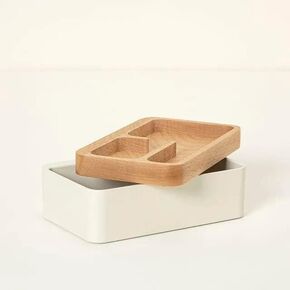 mordeco REVOV Tray Box, EDC Valet Tray Box with Authentic Wood Magnetic Swivel lid, Office Desk Organizer, Office Supplies Organizer, Minimalist Decor, EDC Gear Organizer, Wood Docking Station(Black)