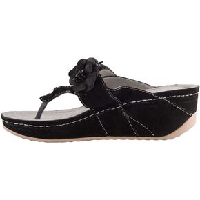 David Tate Womens Garden Leather Slip On Wedge Sandals