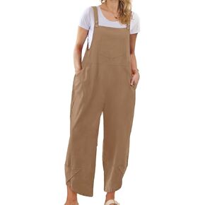 YESNO رداء نسائي قطني فضفاض غير رسمي بأشرطة قابلة للتعديل سروال مريلة توليب بأرجل واسعة مع جيوب PZJ in Kuwait