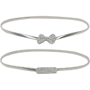 قطعتان من أحزمة الخصر النسائية المعدنية المصنوعة من حجر الراين من كيلوفلاي رفيعة قابلة للتمدد in Kuwait