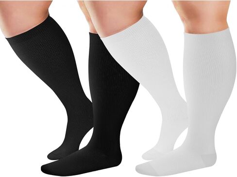 TNNZEET 2 عبوة من الجوارب الضاغطة بمقاس كبير للنساء والرجال، جوارب داعمة للركبة in Kuwait
