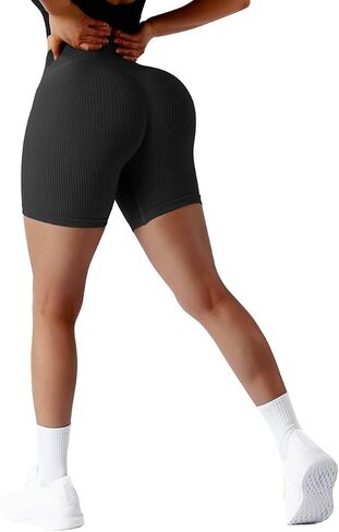 SUUKSESS Women Ribbed Seamless Leggings High Waisted Workout Gym Yoga Pants in Kuwait