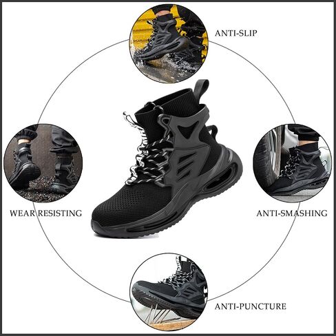 Nutropa Steel Toe Boots for Men, Lightweight Safety Work Shoes, Comfortable Breathable Composite Toe Boots Slip-Resistant Indestructible Shoes in Saudi Arabia