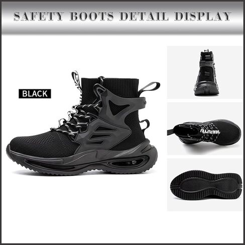 Nutropa Steel Toe Boots for Men, Lightweight Safety Work Shoes, Comfortable Breathable Composite Toe Boots Slip-Resistant Indestructible Shoes in Saudi Arabia