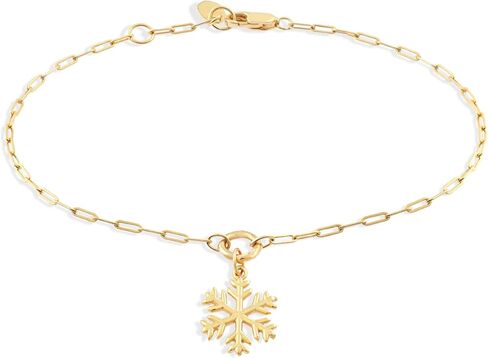 مجموعة أساور مملوءة بالذهب من Jewelry Atelier - سوار متدلي/قلادة مملوء بالذهب الأصفر عيار 14 قيراط مع سلسلة مشبك صلبة للنساء (أحجام وأنماط مختلفة مع تمديد/سلسلة قابلة للتعديل) in Kuwait