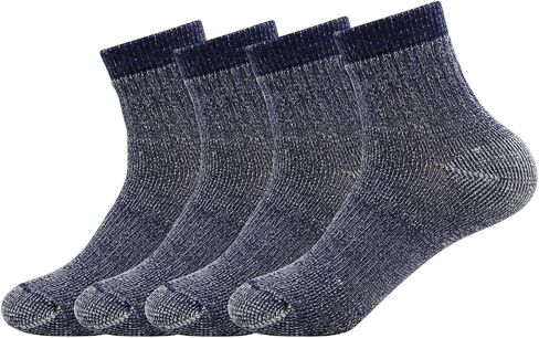 Caudblor Men's Merino Wool Hiking Socks-Thermal Warm Crew Winter Ankle Socks for Trekking,Multi Performance,4 Pack in Kuwait