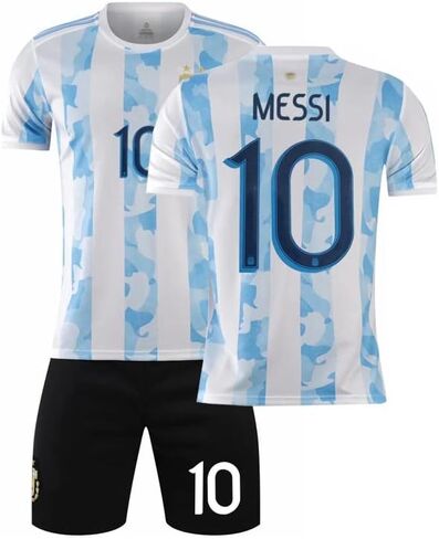 Blue No.10 Soccer Football Player Boys Kids Youth Jersey Shirt Kit Shorts Set (Year-2022, Age 10-12 Yr) in Kuwait
