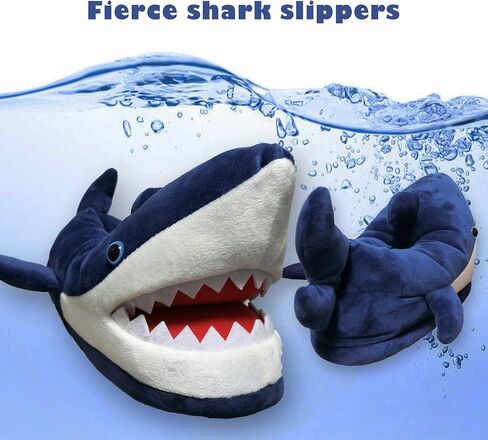 Women's Fluffy Animal Slippers, Novelty Shark Whale Fish Slippers for Women and Men in Saudi Arabia