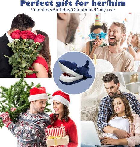 Women's Fluffy Animal Slippers, Novelty Shark Whale Fish Slippers for Women and Men in Saudi Arabia