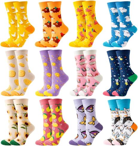 GLCMXMART Fun Socks for Women, Novelty Funny Crazy Cool funky Socks, Food Animal Cute Gifts for Women Girl in Kuwait