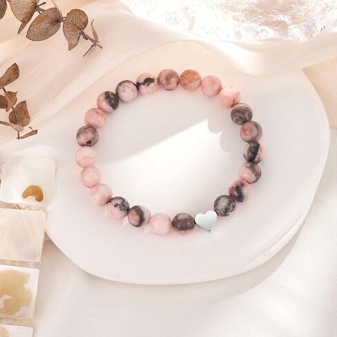 ASKRAIN سوار على شكل قلب ساحر هدايا عيد الميلاد 21 و30 و40 للنساء والفتيات سوار من الحجر الطبيعي in Kuwait