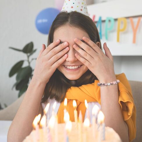 ASKRAIN سوار على شكل قلب ساحر هدايا عيد الميلاد 21 و30 و40 للنساء والفتيات سوار من الحجر الطبيعي in Kuwait