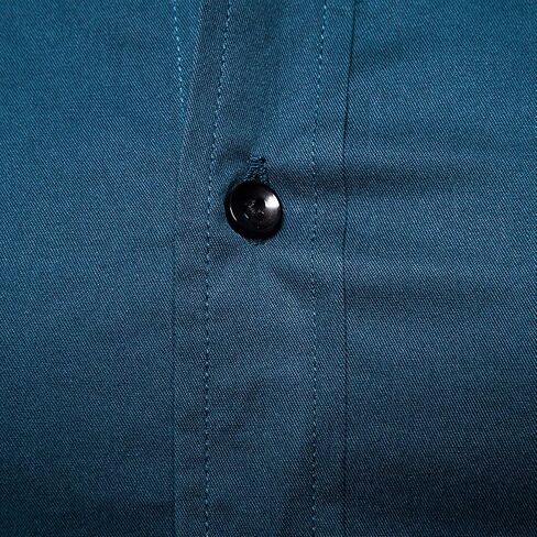 LOCALMODE Men's Slim Fit Cotton Business Shirt Solid Long Sleeve Button Down Dress Shirts in Kuwait