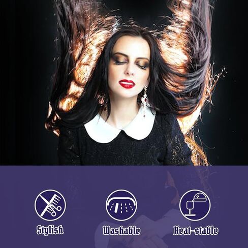 Neragron شعر مستعار طويل أسود مستقيم للنساء، 27 بوصة شعر مستعار مستقيم للجزء الأوسط من شعر مستعار لزي الهالوين، شعر مستعار أسود طويل طبيعي للاستخدام اليومي في حفلات الهالوين in Kuwait