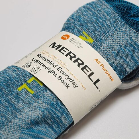 جوارب مبطنة خفيفة الوزن معاد تدويرها للرجال والنساء من Merrell - عبوة من 3 أزواج - دعم قوس المشي لمسافات طويلة in Saudi Arabia