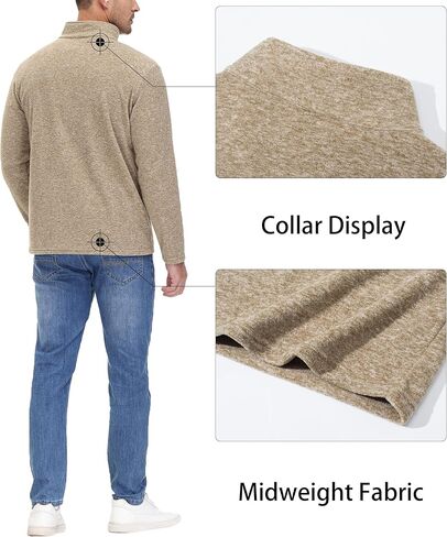 MAGCOMSEN Men's Shirts 1/4 Zip Fleece Pullover Mid-Weight Long Sleeve Sweatshirts Athletic Shirts in Kuwait