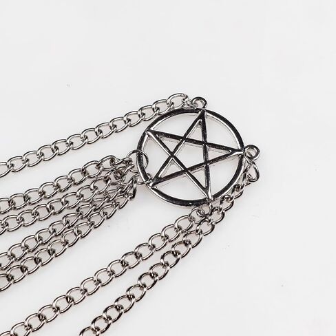 L'VOW أغطية الرأس شرابات معدنية الحجاب سايبورغ الوجه سلسلة قناع روك حفلة الهذيان الزي غطاء الرأس مجوهرات للنساء والرجال in Kuwait