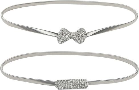 قطعتان من أحزمة الخصر النسائية المعدنية المصنوعة من حجر الراين من كيلوفلاي رفيعة قابلة للتمدد in Kuwait