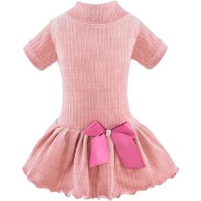 فستان لطيف للكلاب، تنورة توتو مع ربطة عنق جميلة للفتيات الصغيرات المتوسطة والكلاب في أعياد الميلاد وحفلات الزفاف وحفلات أعياد الميلاد (أرجواني، XS) in Kuwait