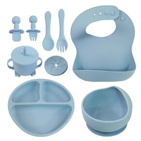 10 Piece Self-Feeding Starter Dining Set for Baby-Led Weaning & Toddlers | Easy Clean, 100% Silicone | Food Grade & BPA Free | Dishwasher & Microwave Safe in Saudi Arabia