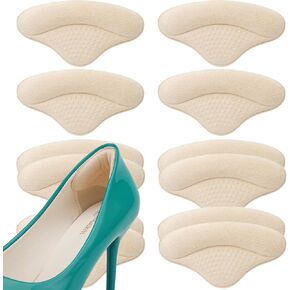 6 Pairs Heel Cushions Inserts for Loose Shoes, Heel Pads Grips Liner Snugs, Filler Improved Shoe Fit and Comfort, Prevent Too Big Shoes from Slipping,Heel Pains frictions and Blisters (Black & Beige)