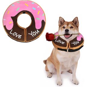 Dog Cone for Large Medium Small Dogs and Cats, Inflatable Dog Donut Collar Cone Soft Recovery Cones for Dogs After Surgery, Adjustable E Collar Does not Block Pet Vision(Watermelon-L)