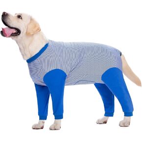 بدلة Yeapeto Dog Onesie الجراحية للتعافي من الجراحة للكلاب الكبيرة والمتوسطة الحجم بيجامة PJS لكامل الجسم للتساقط، ومنع اللعق، وحماية الجروح، بديل مخروطي (5XL، رمادي)