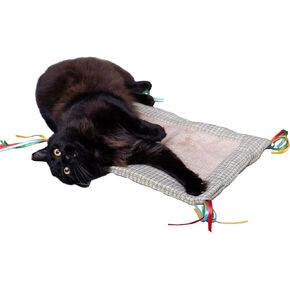 PURRFECT POUCH Cat Scratch Play Mat with Strings, Crinkle Material Cat Scratch Pad Satisfies Kitty's Natural Urge to Scratch and Play in Kuwait