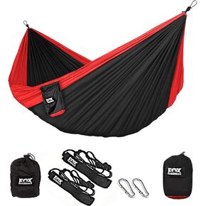 أرجوحة تخييم مزدوجة من Fox Outfitters Neolite - أرجوحة مظلات نايلون محمولة خفيفة الوزن لحقائب الظهر والسفر والشاطئ والفناء. تتضمن أشرطة الأرجوحة وحلقات تسلق الفولاذ (كاكي/أخضر زيتوني) in Kuwait