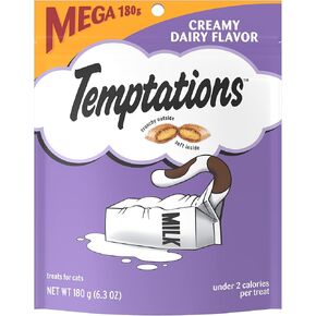 TEMPTATIONS Classic Treats for Cats Creamy Dairy Flavor 6.3 Ounces (Pack of 10)