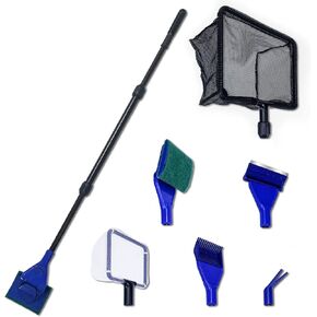 منظف ​​حوض السمك 6 في 1 من Wedoelsim، شباك صيد أداة نظيفة، مشط الحصى، فرشاة خزان الأسماك، مشبك العشب المائي، مكشطة الطحالب in Kuwait